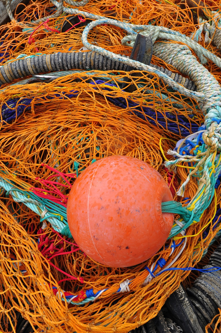 Fishing nets and buoys